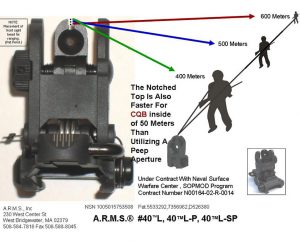 A.R.M.S.® #40™L Low Profile Rear Sight NSN 1005-01-575-3508 > ARMS | ARMS